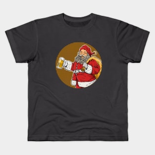 Christmas Santa Beer Drinking Kids T-Shirt